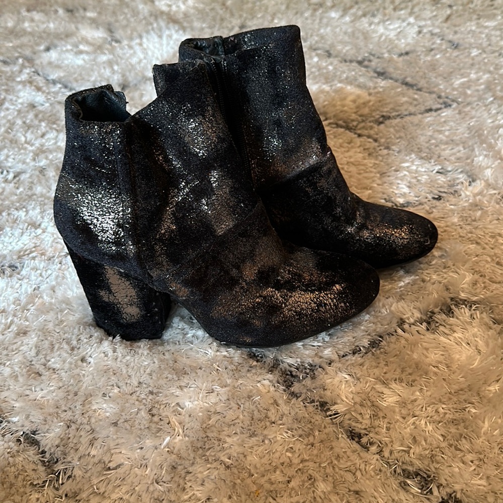 Charles David black and silver booties